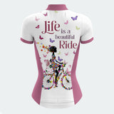 Women's Life Is A Beautiful Ride Regular Fit Cycling Jersey