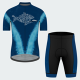 Men's Tie Dye Bicycle Fish Eats The Car Regular Fit Cycling Kit
