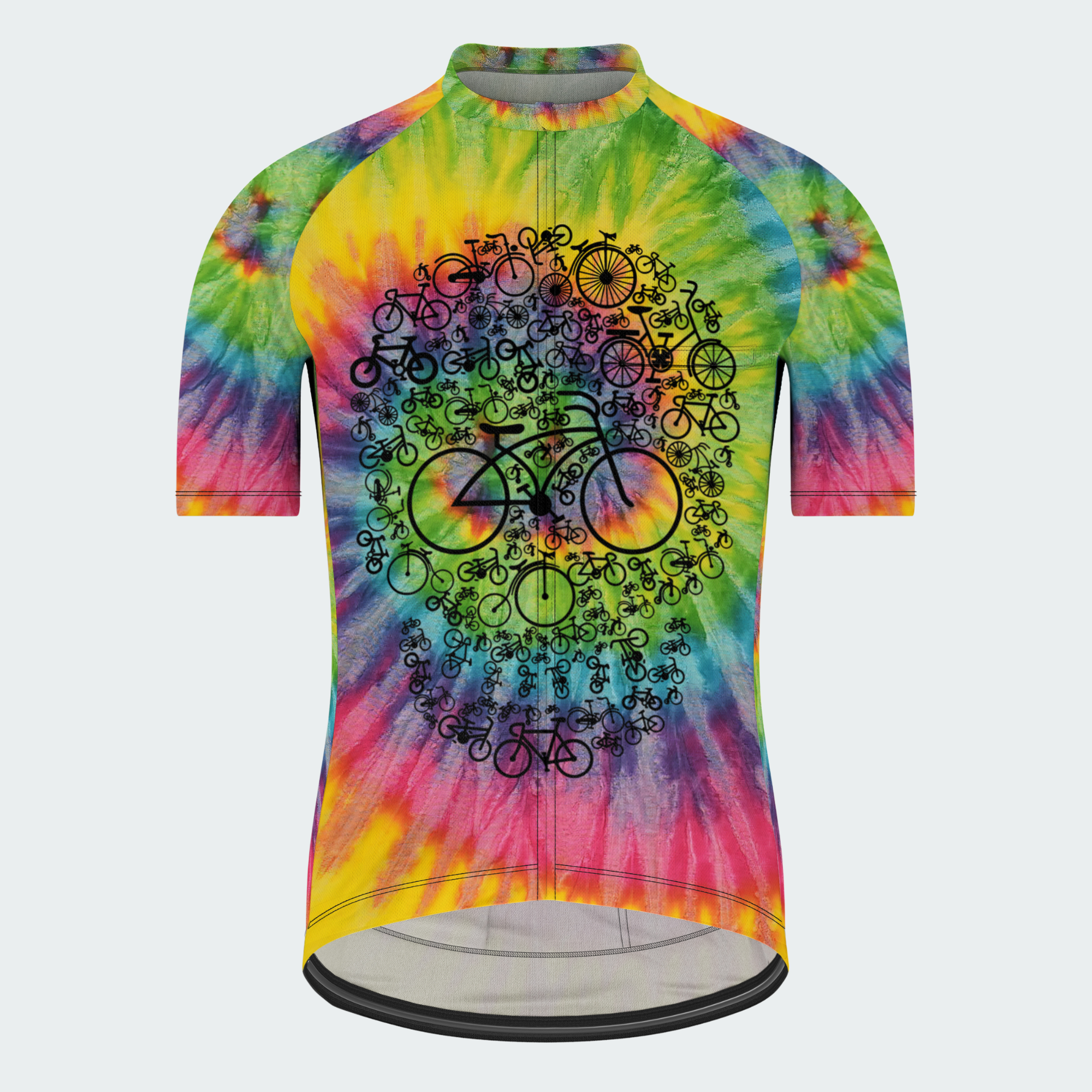 Men's Tie Dye Skull Regular Fit Cycling Kit