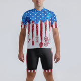 Men's Tie Dye American Flag Regular Fit Cycling Kit