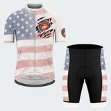 Men’s Personalized U.S. Marine Corps American Flag Recumbent Trike Cycling Jersey & Kit