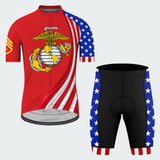 Men’s Personalized U.S. Marine Corps Veteran Recumbent Trike Cycling Jersey & Kit