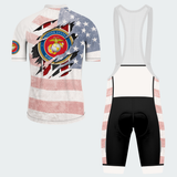 Men’s Personalized U.S. Marine Corps American Flag Recumbent Trike Cycling Jersey & Kit