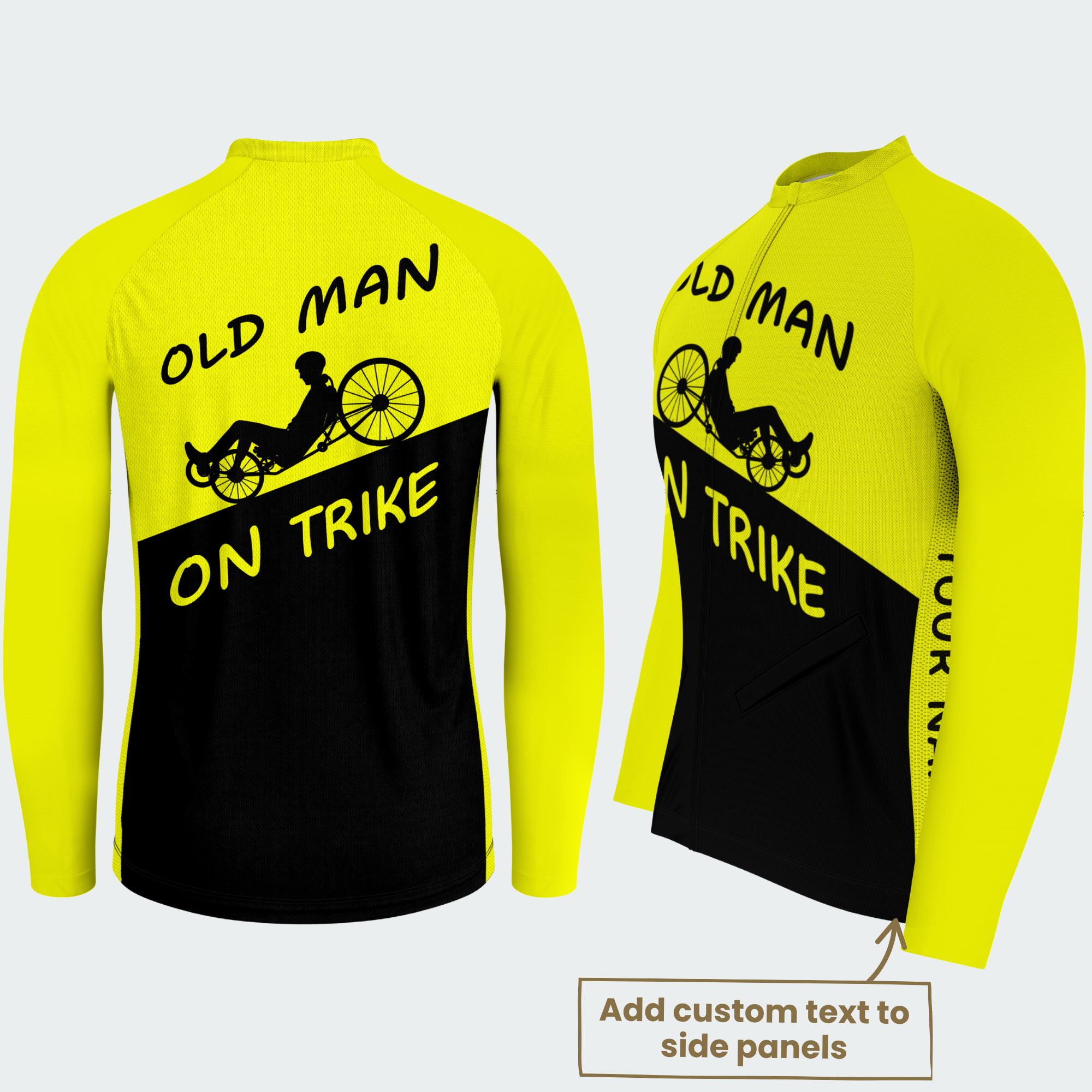 Men’s Personalized Old Man On Trike Recumbent Cycling Jersey & Kit
