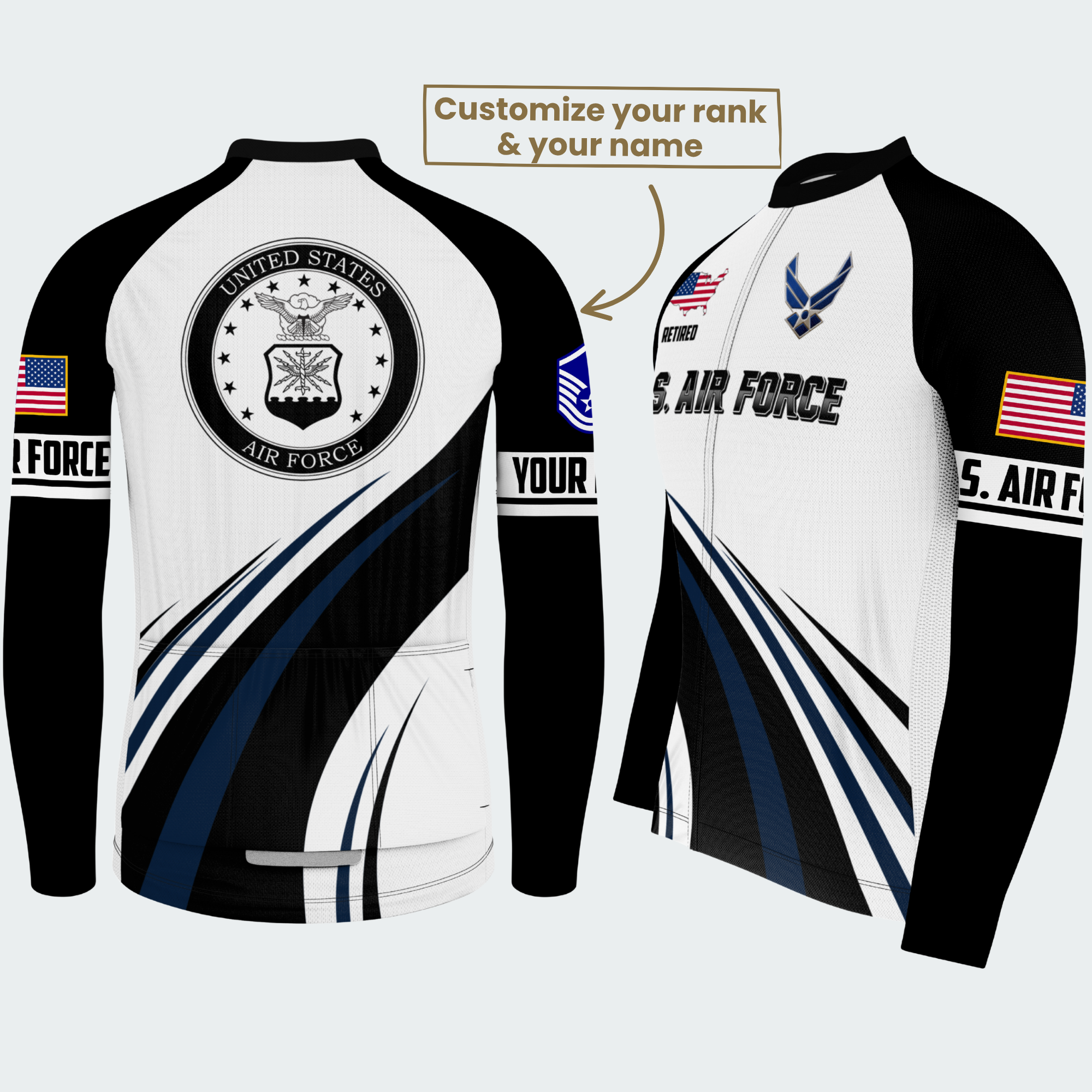 Men’s Personalized U.S. Air Force Retired Cycling Jersey & Kit