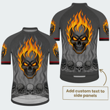 Men’s Flaming Skull Regular Fit Cycling Jersey