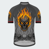 Men’s Flaming Skull Regular Fit Cycling Jersey