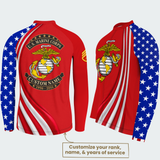 Men’s Personalized U.S. Marine Corps Veteran Recumbent Trike Cycling Jersey & Kit