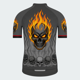Men’s Flaming Skull Regular Fit Cycling Jersey