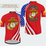 Men’s Personalized U.S. Marine Corps Veteran Recumbent Trike Cycling Jersey & Kit