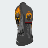 Men’s Flaming Skull Regular Fit Cycling Jersey