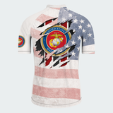 Men’s Personalized U.S. Marine Corps American Flag Recumbent Trike Cycling Jersey & Kit