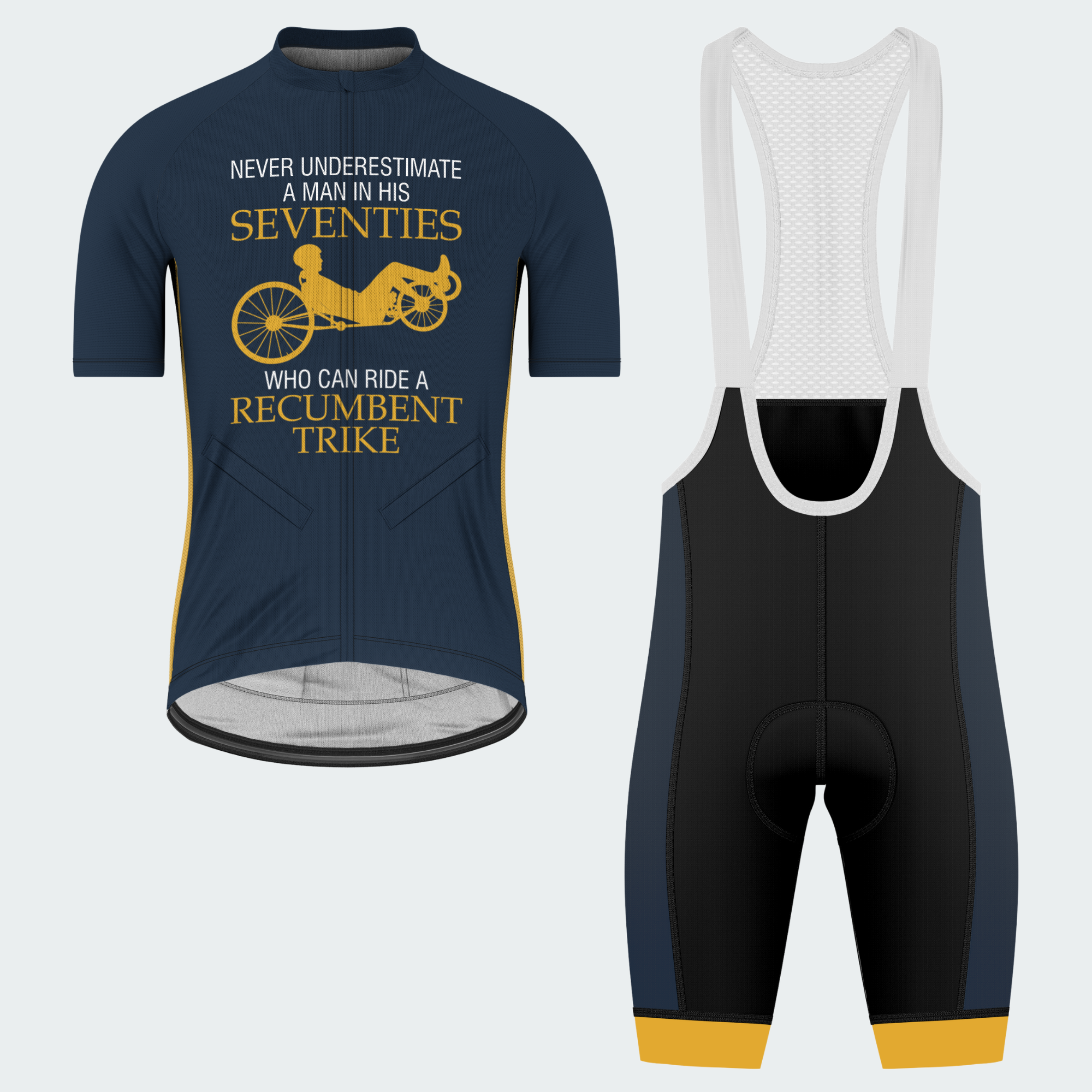 Men’s Personalized Old Man Legend Recumbent Trike Cycling Jersey & Kit