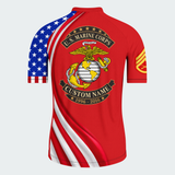 Men’s Personalized U.S. Marine Corps Veteran Recumbent Trike Cycling Jersey & Kit