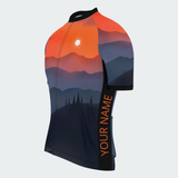 Men's Personalized Watercolor Sunset Cycling Jersey & Kit