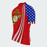 Men’s Personalized U.S. Marine Corps Veteran Recumbent Trike Cycling Jersey & Kit