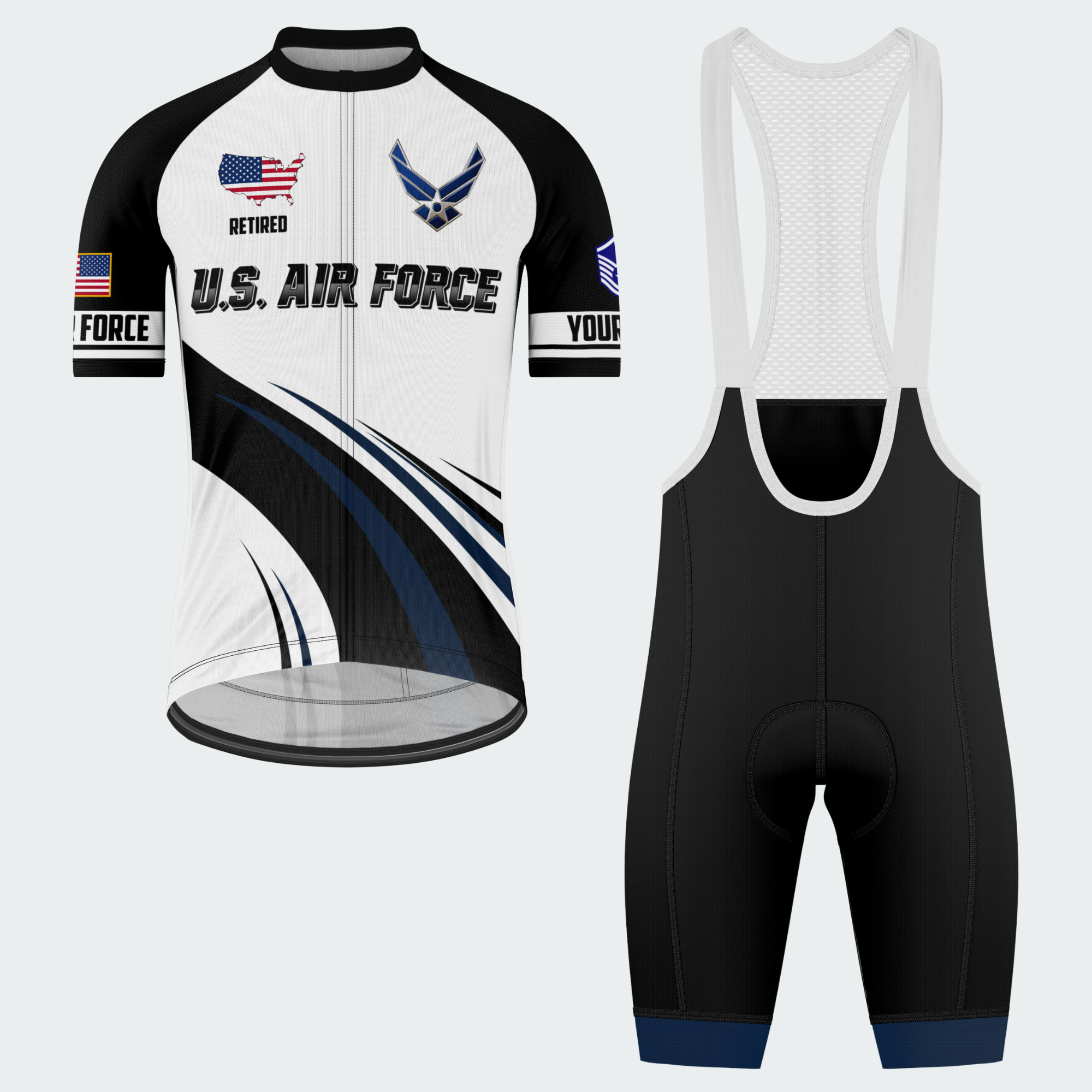 Men’s Personalized U.S. Air Force Retired Cycling Jersey & Kit