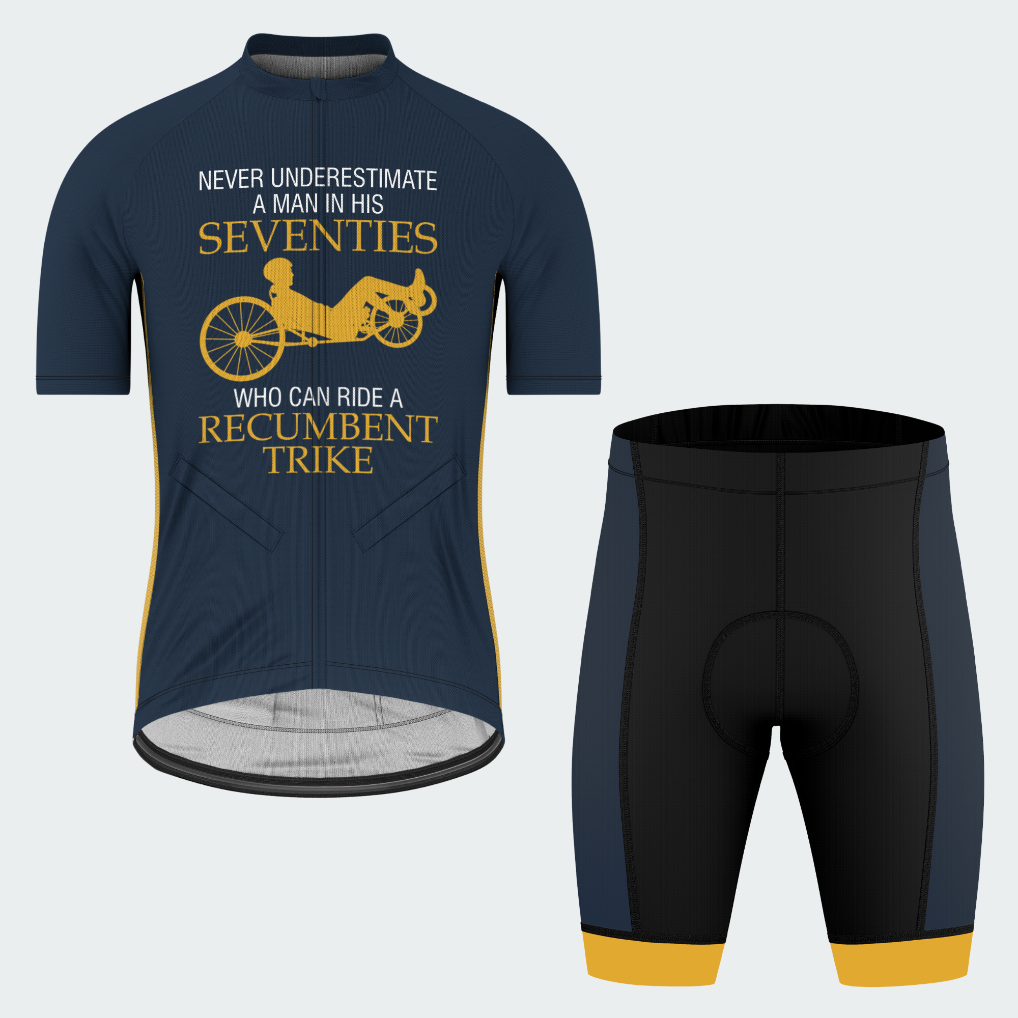 Men’s Personalized Old Man Legend Recumbent Trike Cycling Jersey & Kit