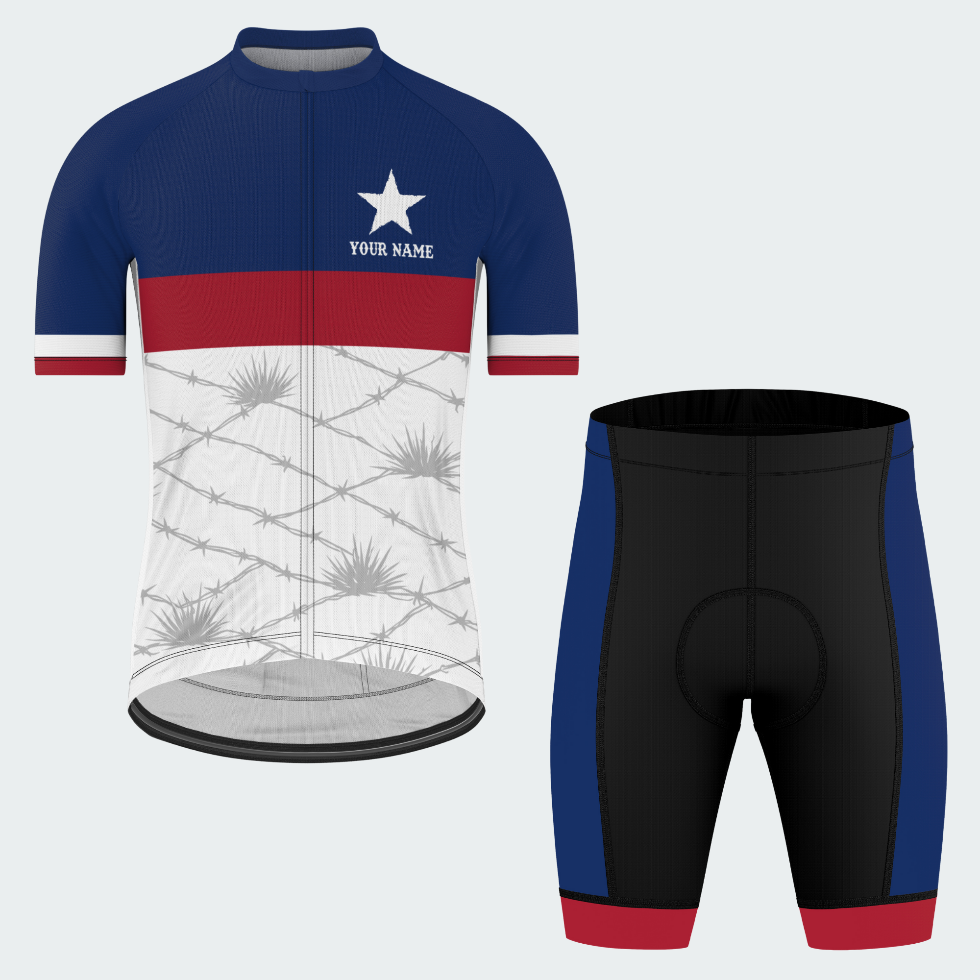 Men’s Texas Barbed Flag Regular Fit Cycling Kit
