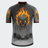 Men’s Flaming Skull Regular Fit Cycling Jersey