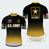 Men’s Personalized U.S. Army Veteran Black & Gold Star Cycling Jersey & Kit