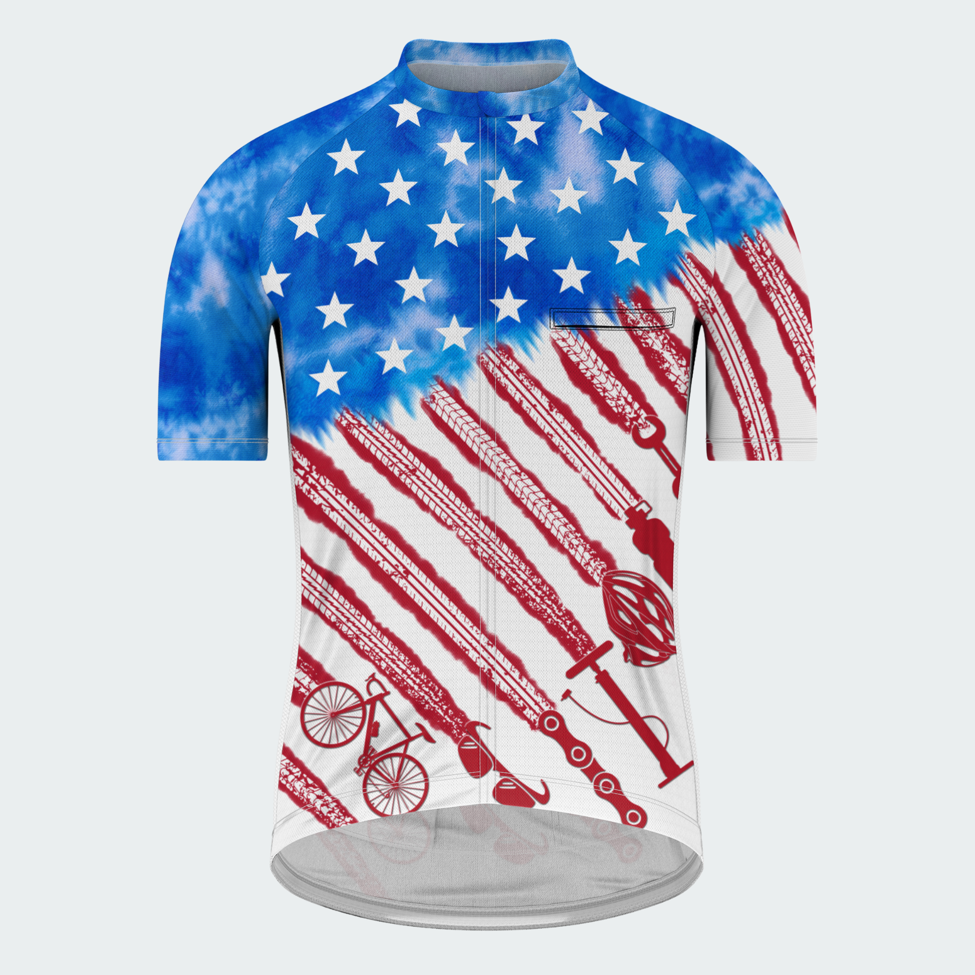 Men's Tie Dye Patriotic American Flag Regular Fit Cycling Kit