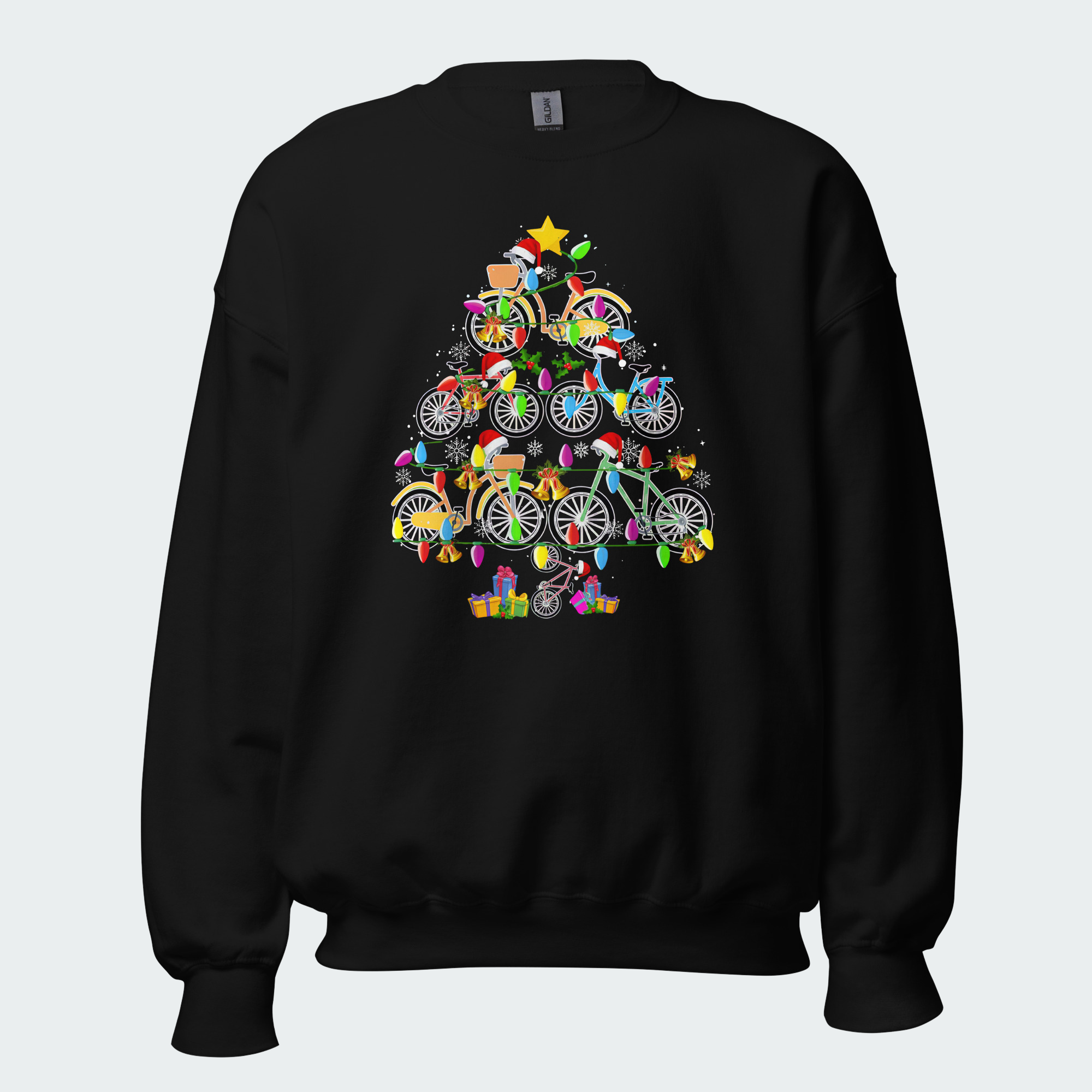 Men's Christmas Bicycle Tree Cycling Tops