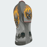 Men’s Flaming Skull Regular Fit Cycling Jersey