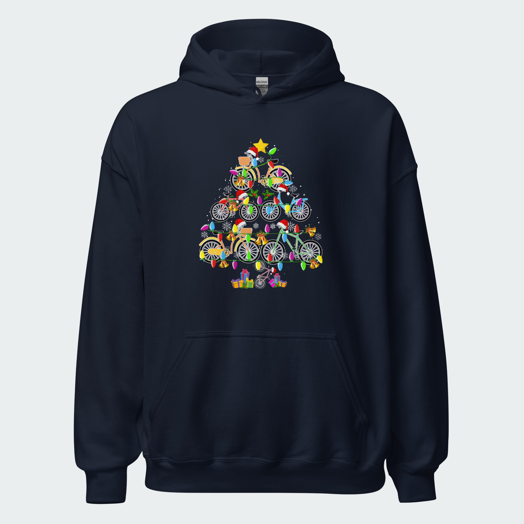 Men's Christmas Bicycle Tree Cycling Tops