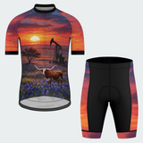 Men's Sunset Texas State Regular Fit Cycling Kit