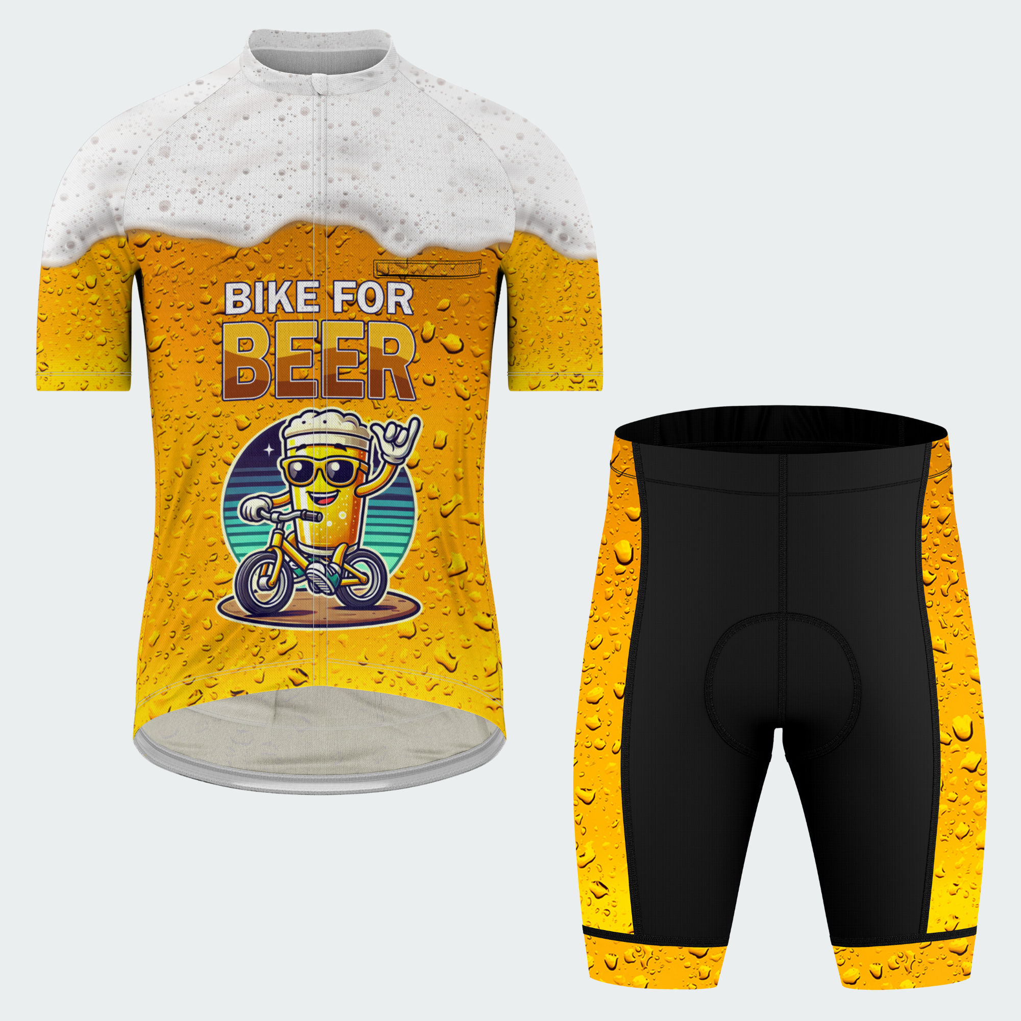 Men's Cartoon Bike For Beer Regular Fit Cycling kit