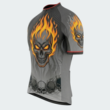 Men’s Flaming Skull Regular Fit Cycling Jersey