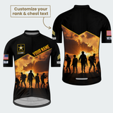 Men’s Personalized U.S. Army Veteran Sunset Soldier Silhouette Cycling Jersey & Kit