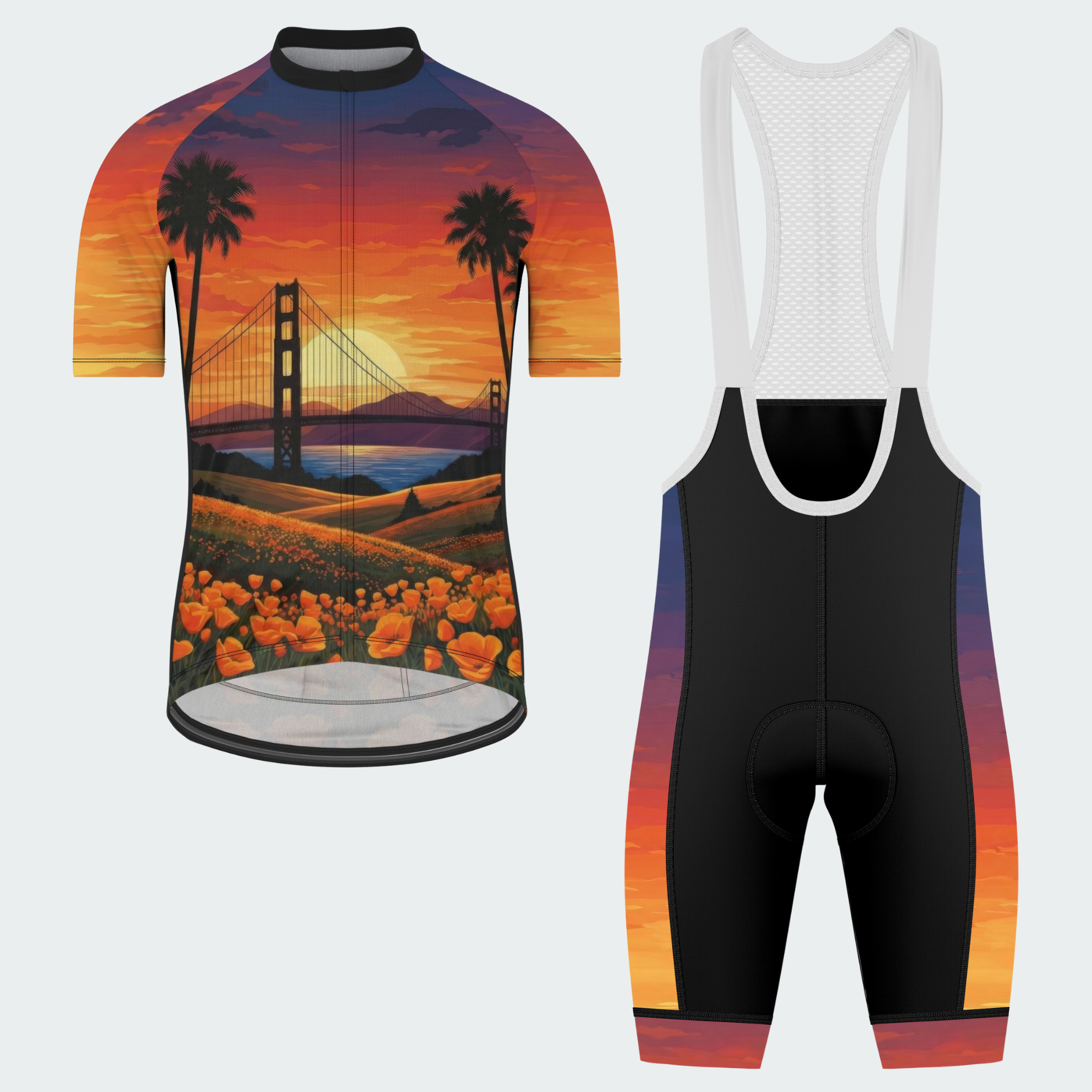Men's Sunset California State Regular Fit Cycling Kit