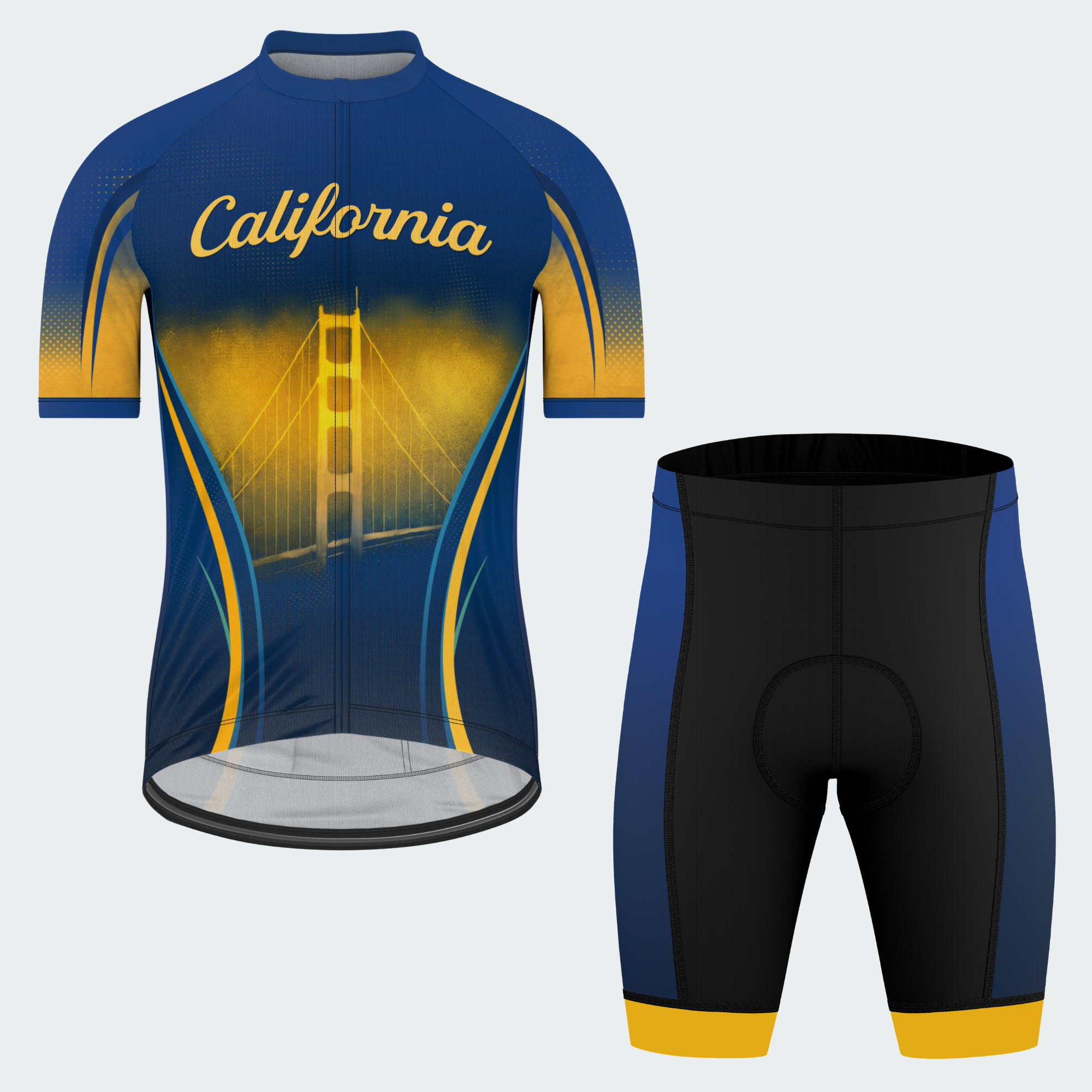 Men’s California Golden Skyline Silhouette Regular Fit Cycling Kit