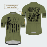 Men’s Personalized Army Family Faith Friends Flag Firearms Cycling Jersey & Kit