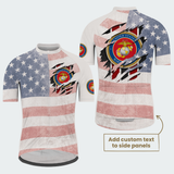 Men’s Personalized U.S. Marine Corps American Flag Cycling Jersey