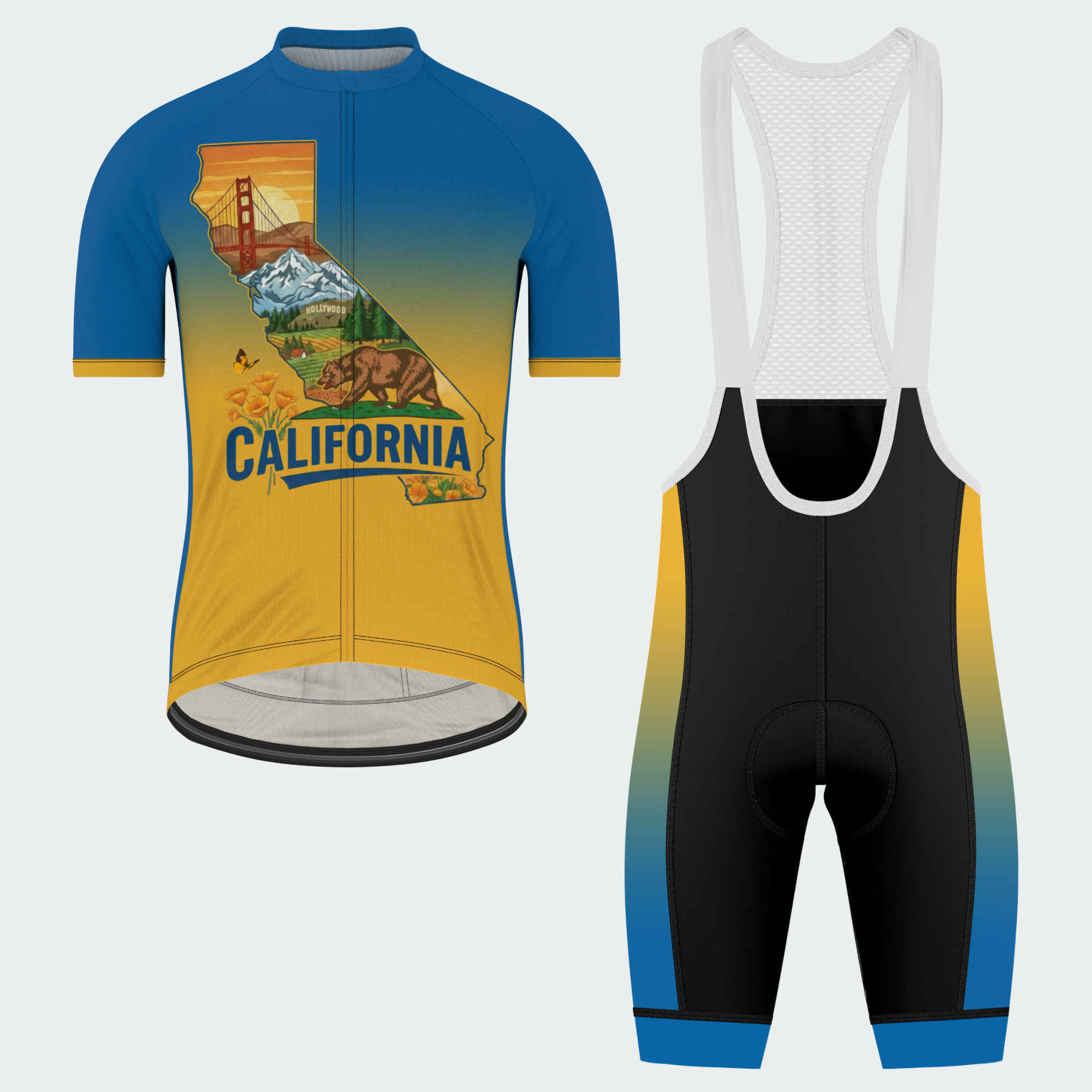 Men's California State Outline Regular Fit Cycling Kit
