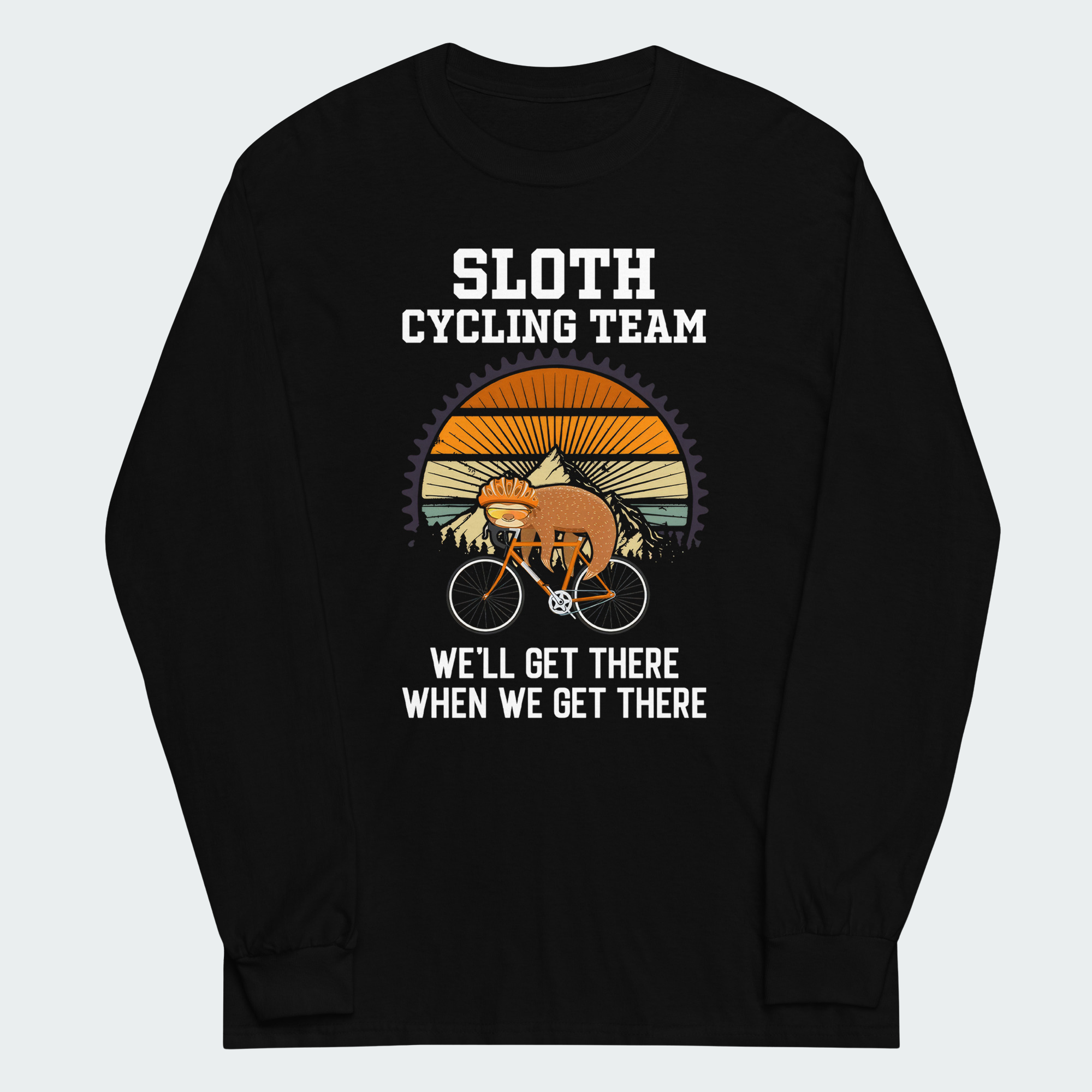 Men's Sloth Cycling Team Funny Tops
