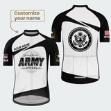 Men’s Personalized U.S. Army Veteran Black & White Cycling Jersey & Kit