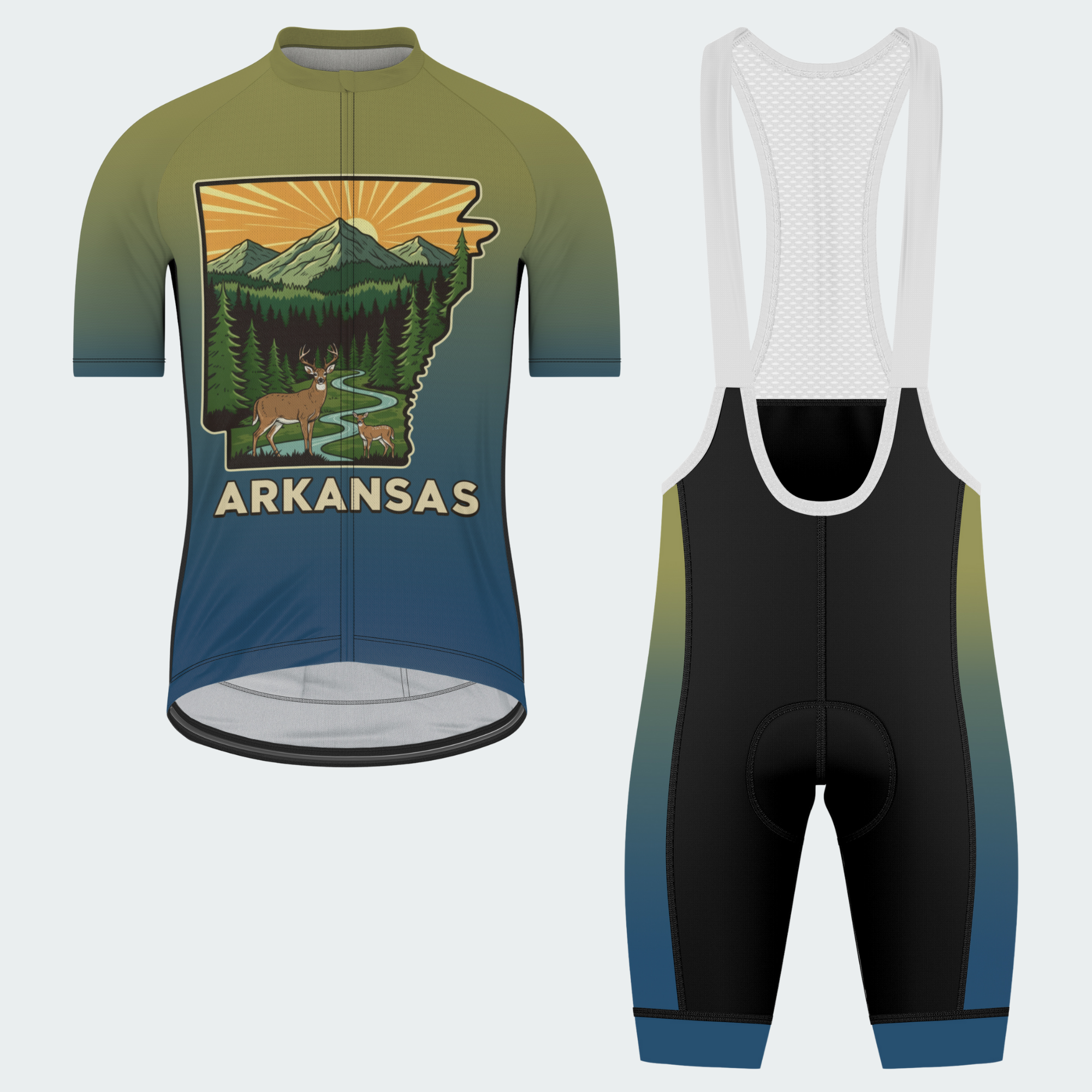 Men's Arkansas State Outline Regular Fit Cycling Kit