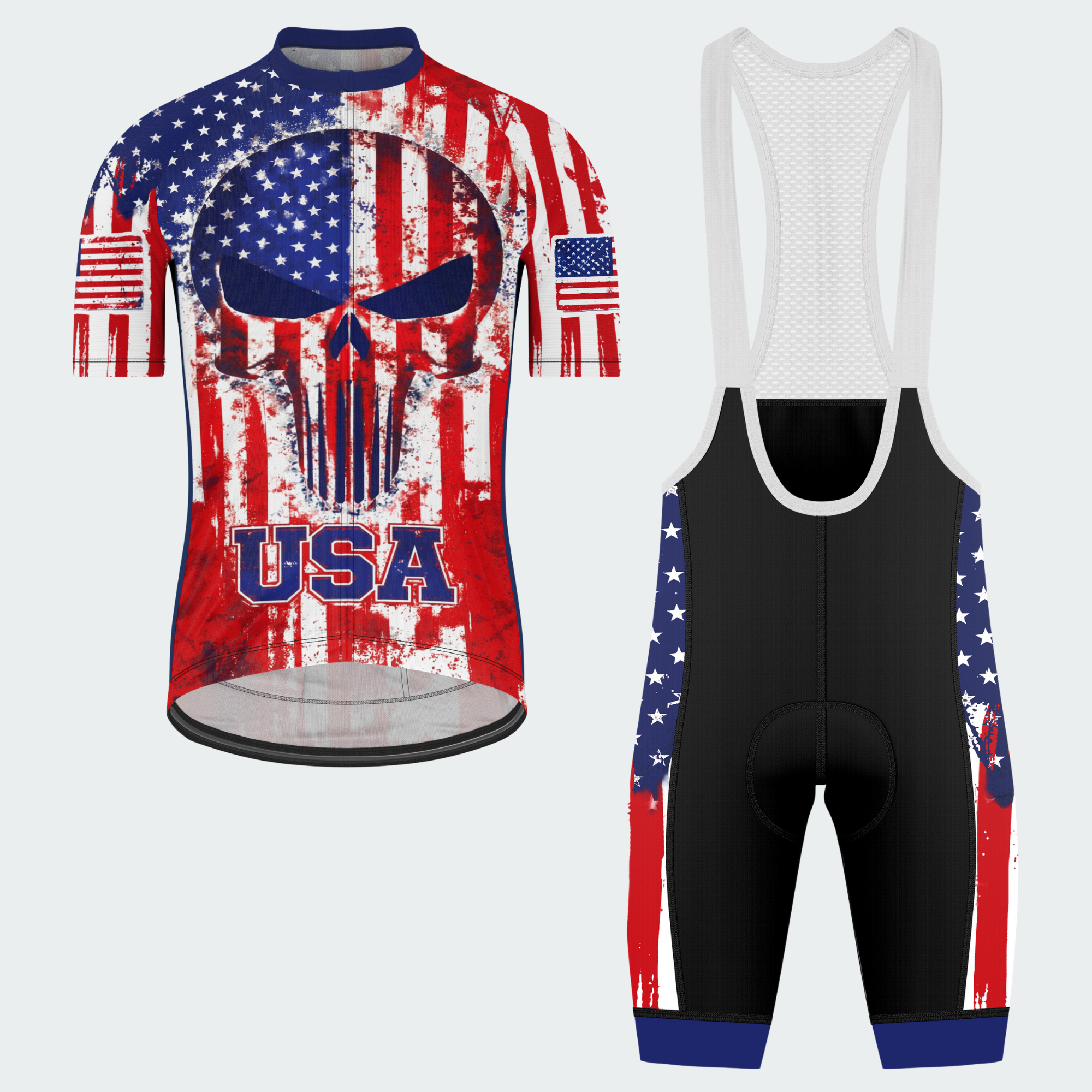 Men’s USA Freedom Skull Grit Regular Fit Cycling Kit