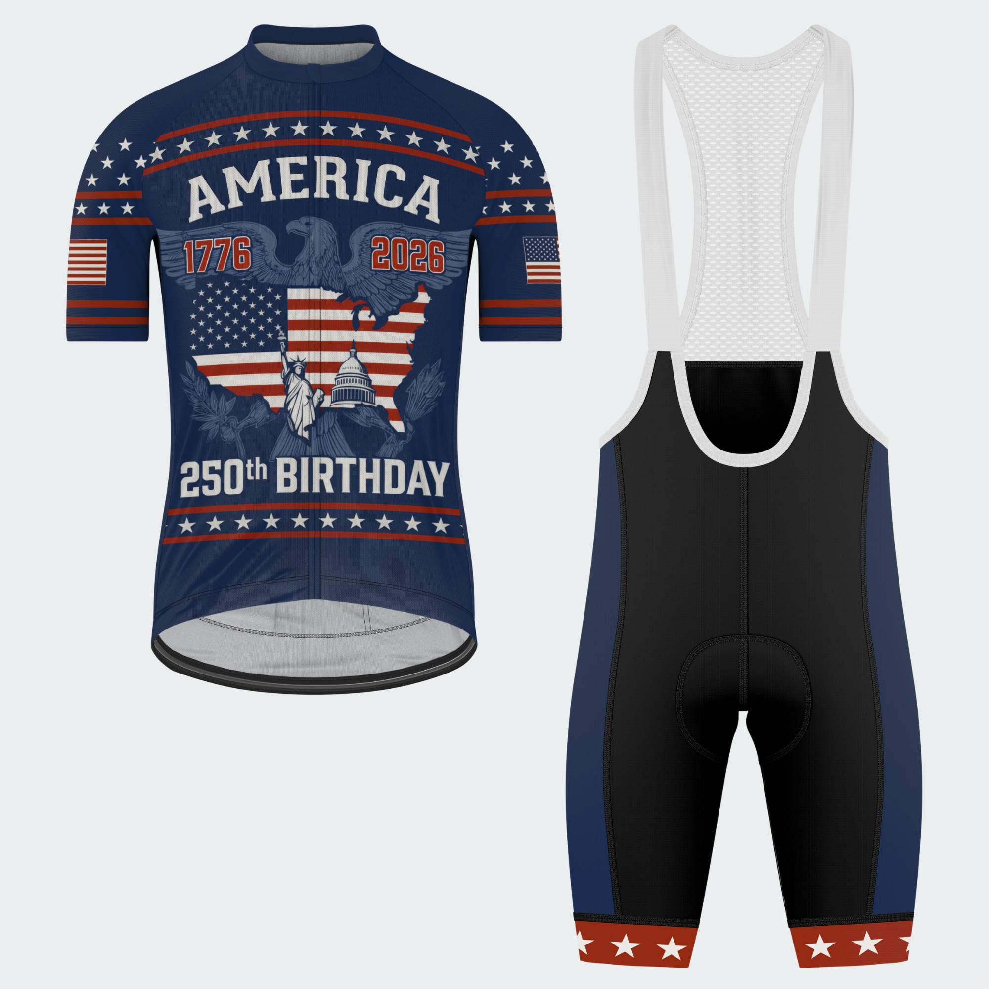 Men’s America 250th Birthday USA Map Cycling Jersey & Kit