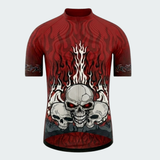 Men’s Triple Skull Flame Regular Fit Cycling Jersey