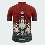 Men’s Triple Skull Flame Regular Fit Cycling Jersey