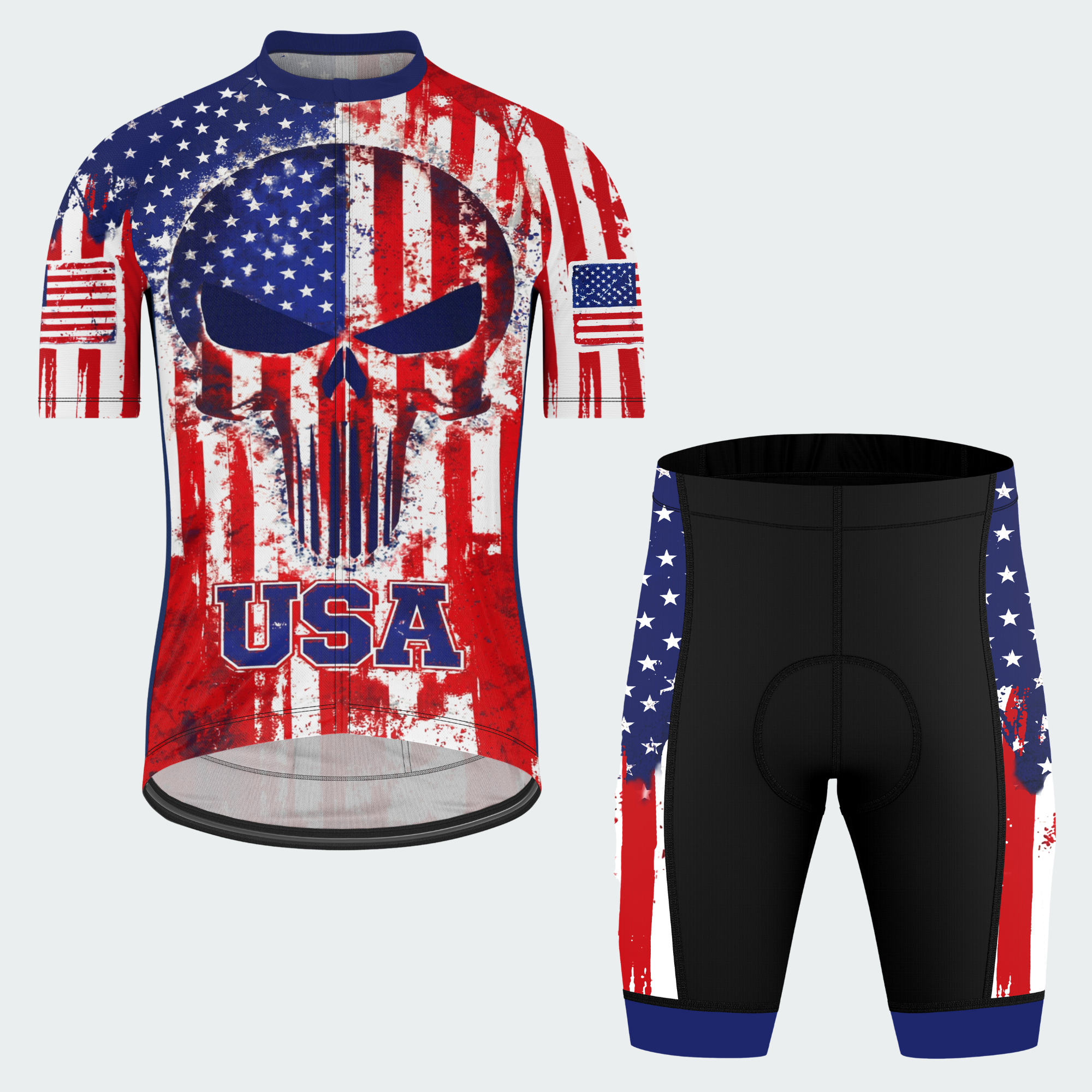Men’s USA Freedom Skull Grit Regular Fit Cycling Kit