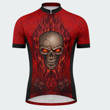 Men’s Flaming Skull Spirit Regular Fit Cycling Jersey