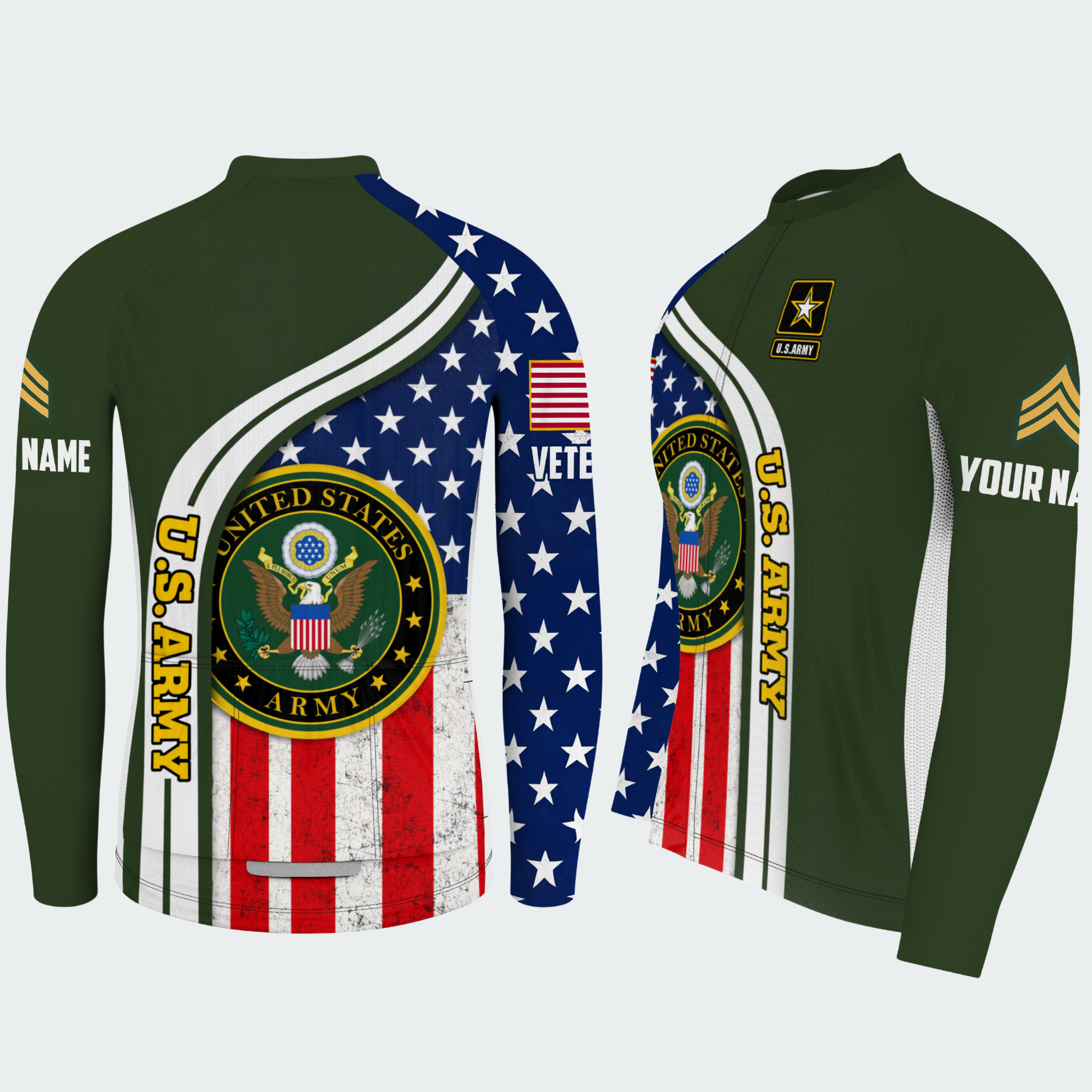 Men Personalized U.S. Army Stars & Seal Cycling Jersey & Kit — image 1