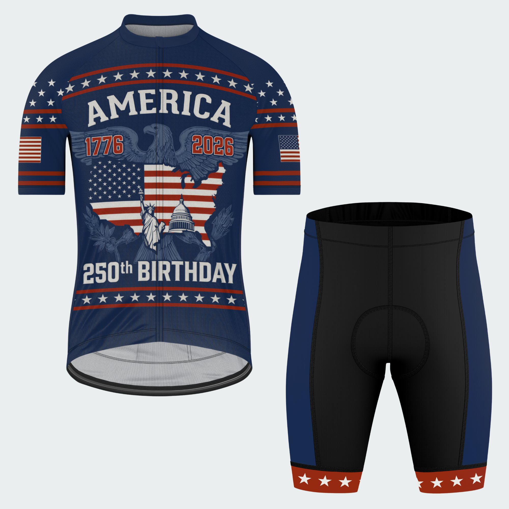Men’s America 250th Birthday USA Map Cycling Jersey & Kit