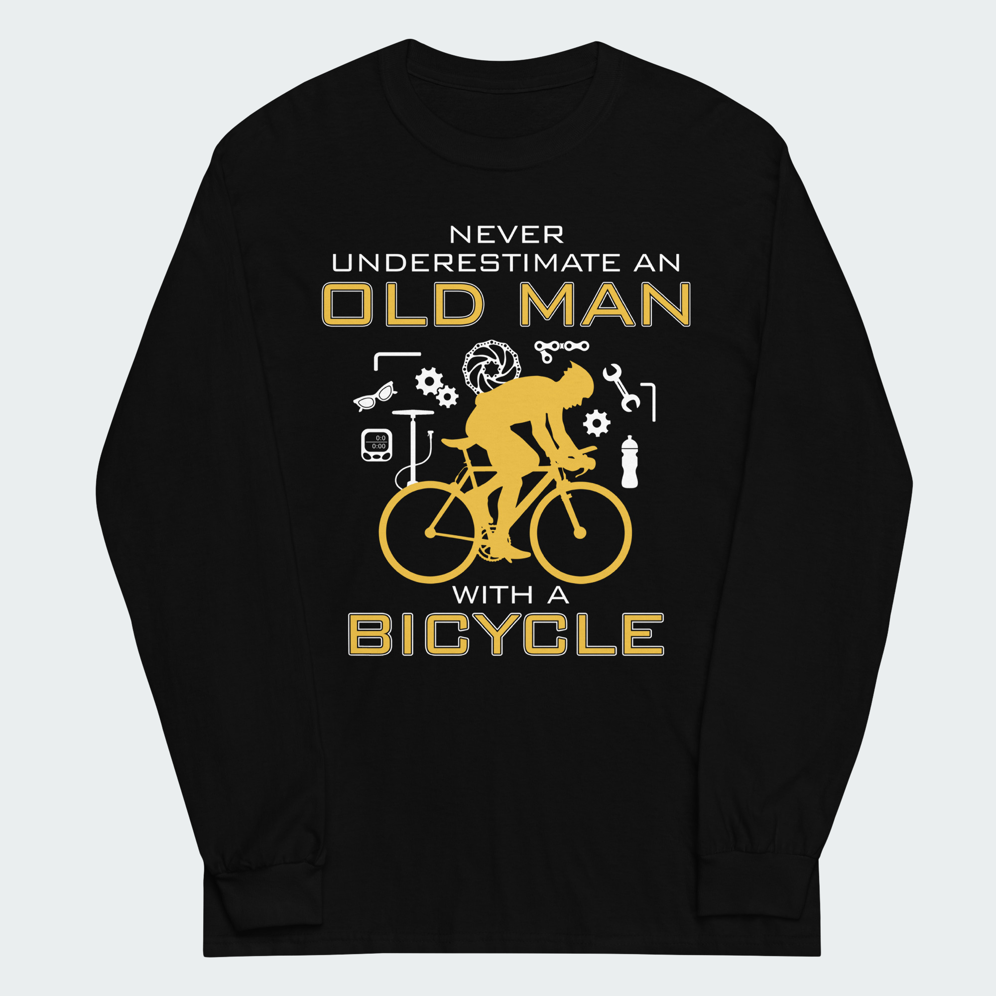 Men's An Old Man With A Bicycle Cycling Tops